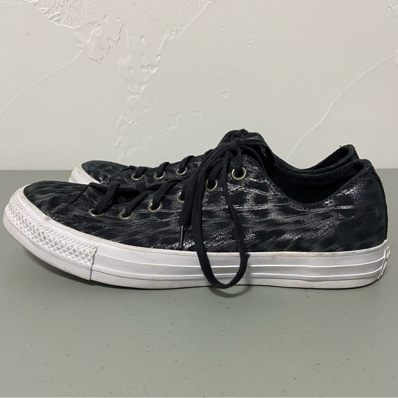 Converse All Start Animal Print Leopard Cheetah Women's 9.5 Black White Sneakers - Picture 5 of 10
